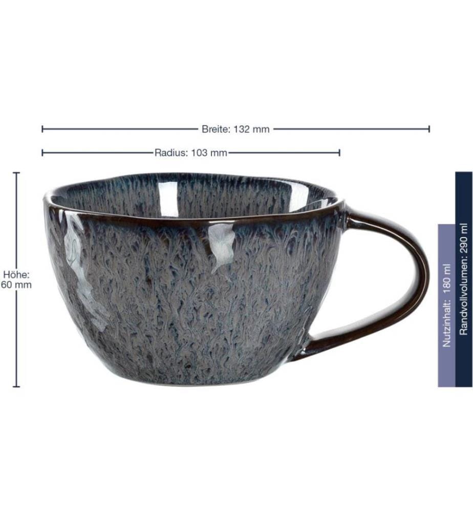 LEONARDO - Kaffeetasse Matera 290 ml, 4 Stück, Anthrazit