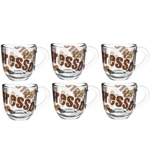 LEONARDO - Espressotasse Napoli mit Text 80 ml, 6 Stück, Transparent