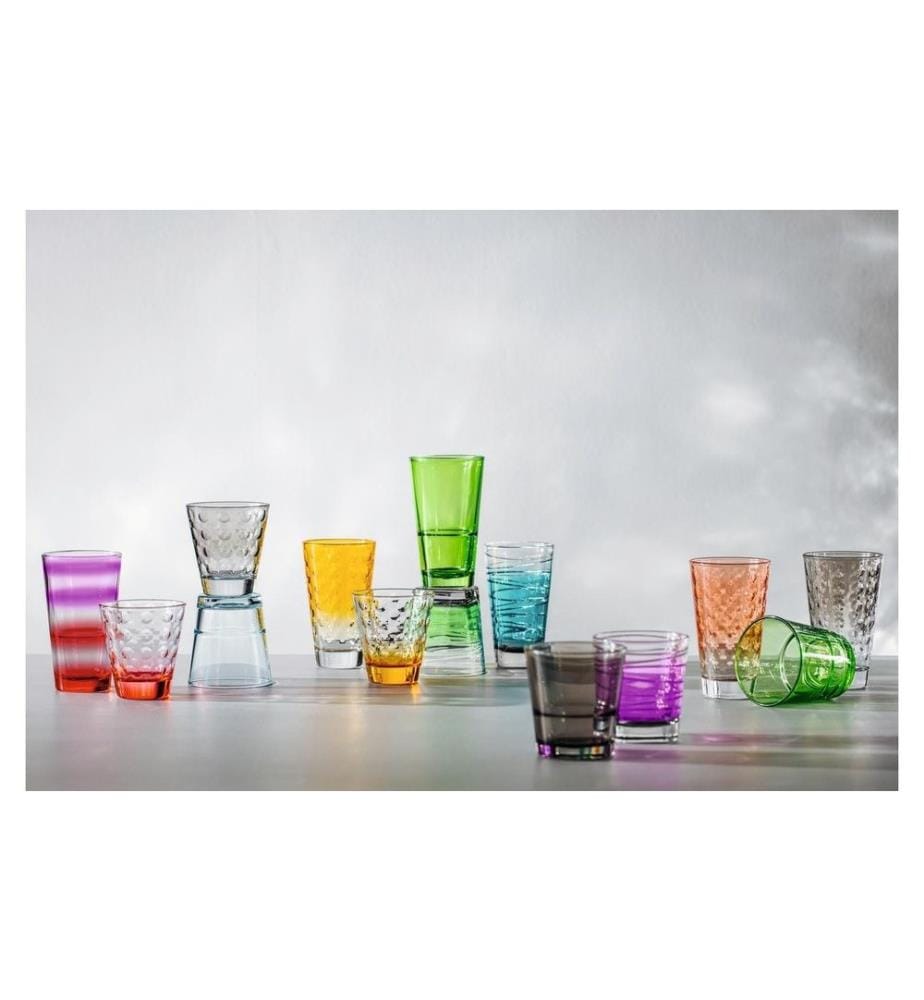 LEONARDO - Trinkglas Optic Pastell 215 ml, 6 Stück, Rot
