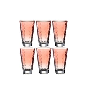LEONARDO - Verre Optic Pastell 300 ml, 6 Pièce/s, Rouge