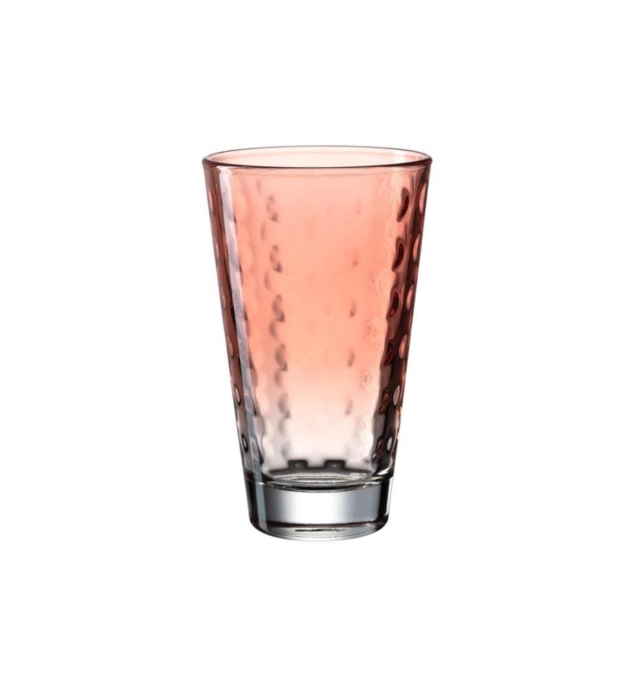 LEONARDO - Trinkglas Optic Pastell 300 ml, 6 Stück, Rot