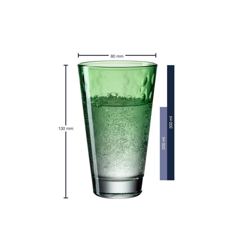 LEONARDO - Trinkglas Optic Pastell 300 ml, 6 Stück, Grün