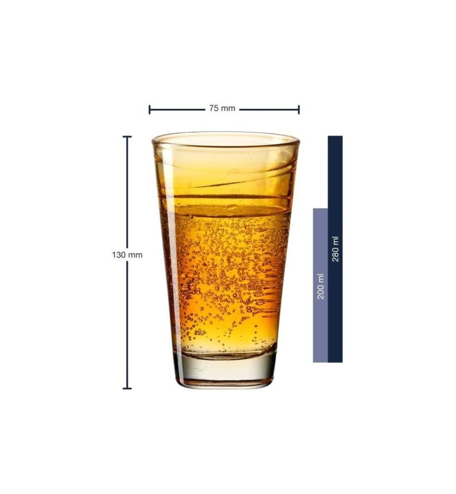 LEONARDO - Trinkglas Vario Struttura 280 ml, 6 Stück, Orange