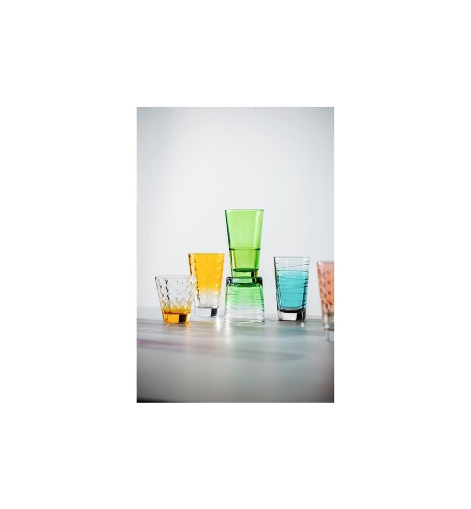 LEONARDO - Trinkglas Vario Struttura 280 ml, 6 Stück, Orange