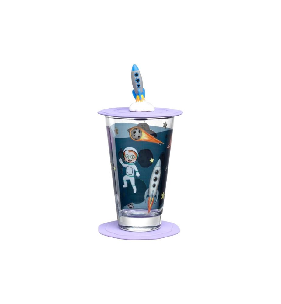 LEONARDO - Kindertrinkglas Avventura 300 ml, 3-teilig, Weltall