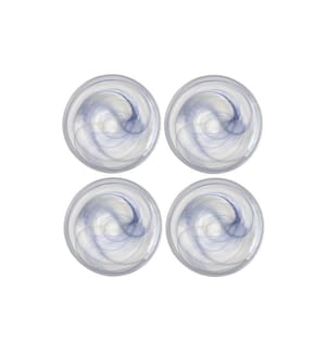 LEONARDO - Assiettes pour le petit-déjeuner et à dessert Salerno Ø 18 cm, 4 pièces, bleu