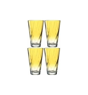 LEONARDO - Verre Twist 300 ml, 4 Pièce/s, Jaune