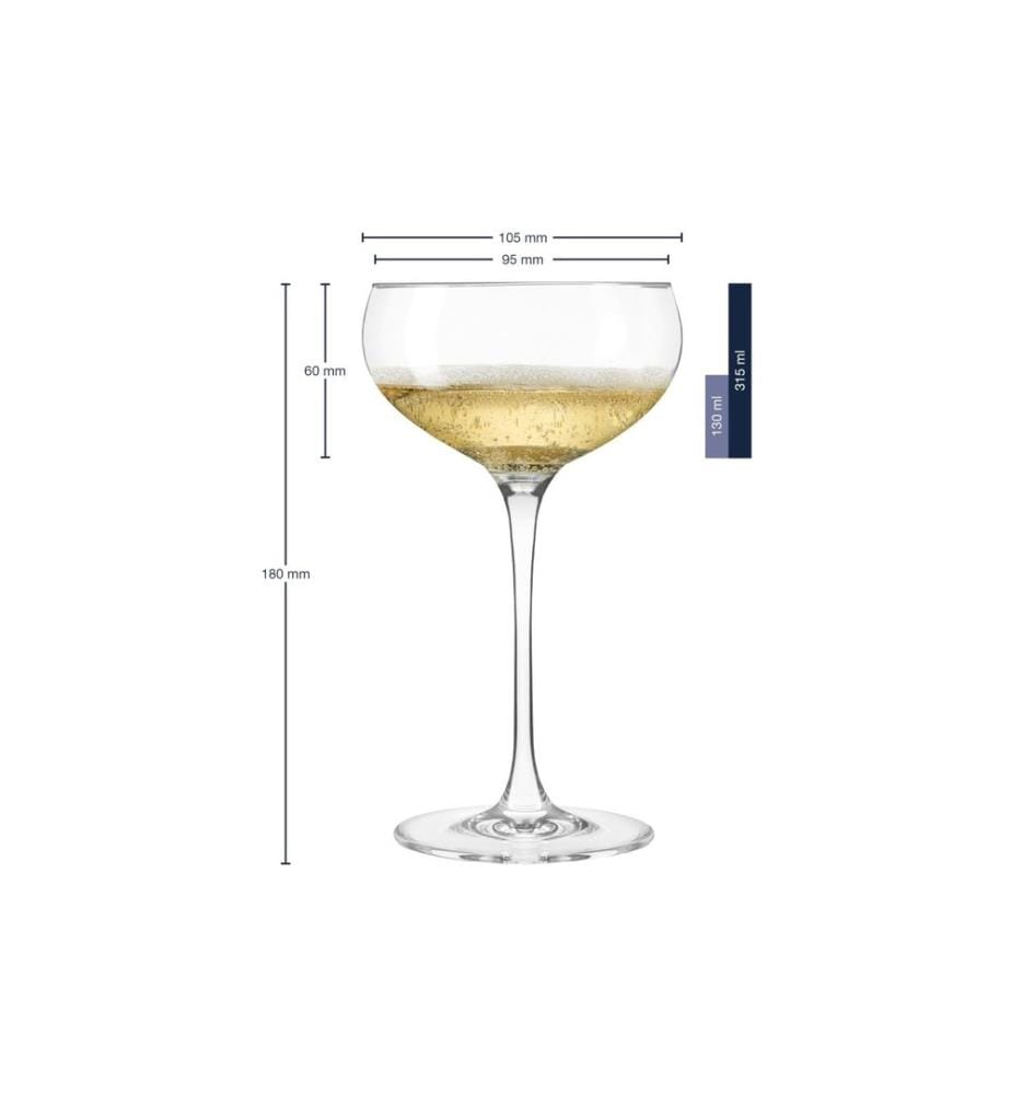 LEONARDO - Sektglas Cheers 315 ml, 6 Stück, Transparent