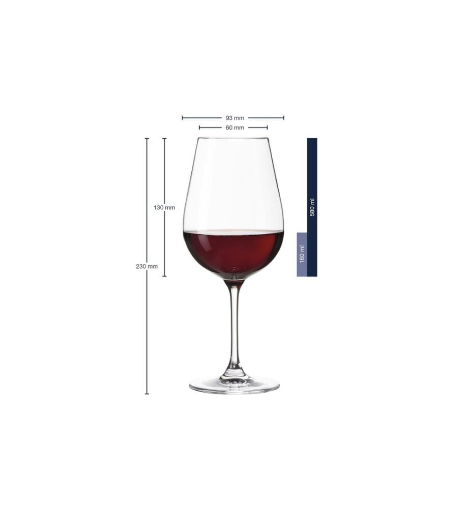 LEONARDO - Rotweinglas Tivoli 580 ml, 6 Stück, Transparent