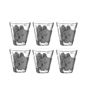 LEONARDO - Verre à boire pour enfants Bambini Eléphant, 215 ml,  6 pièces