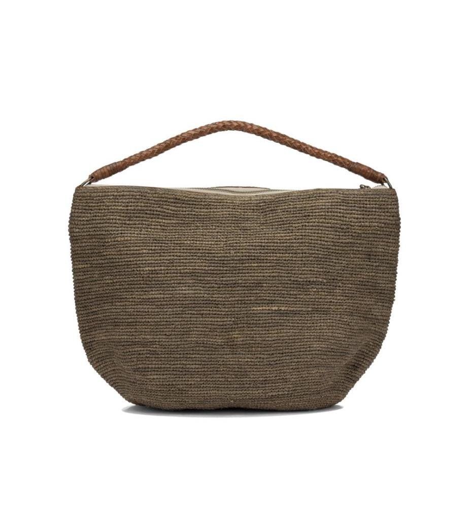 Borsa hobo UTOPIA Dark Tea RAFFIA - Marrone
