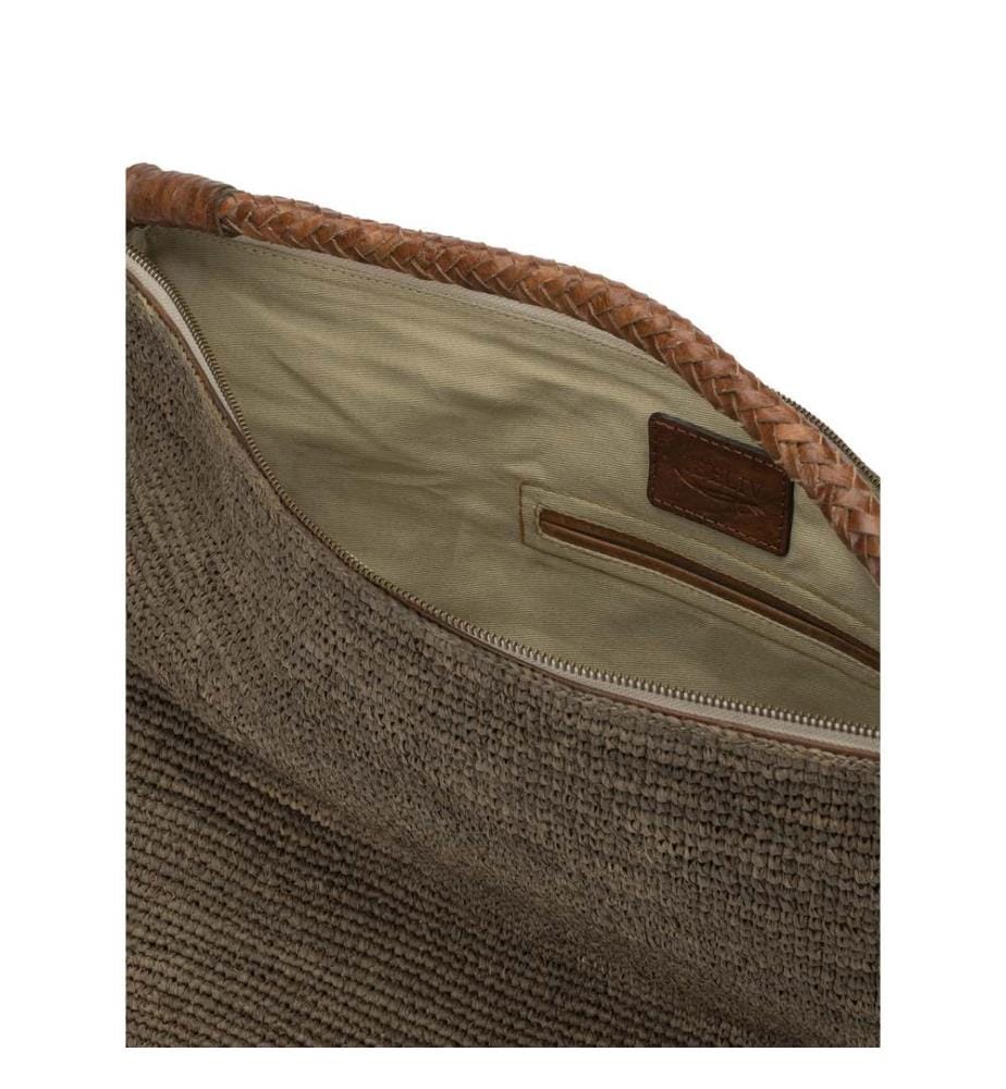 Borsa hobo UTOPIA Dark Tea RAFFIA - Marrone