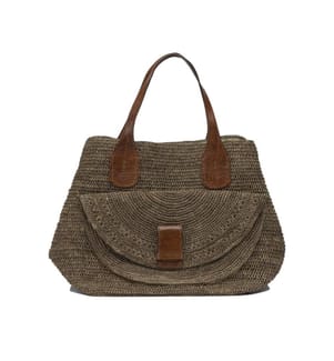 Thé LAZA II Grand sachet en RAFFIA naturel - Marron