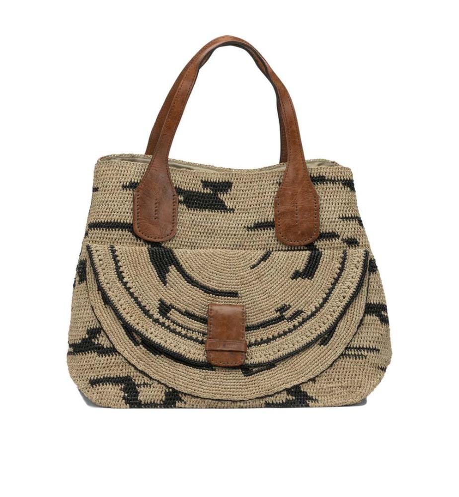 LAZA II Thé Grand sachet en RAFFIA naturel - Beige
