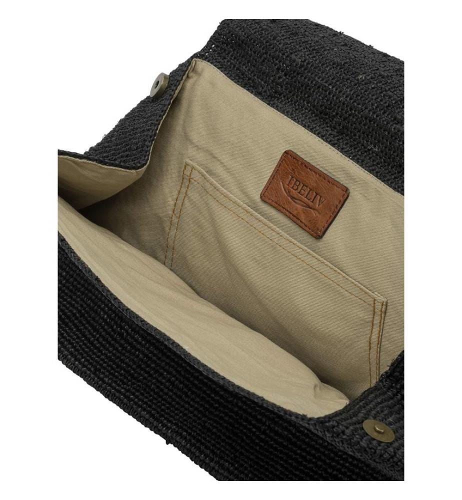 Borsa a tracolla LAHADY BLACK RAFFIA - Nero