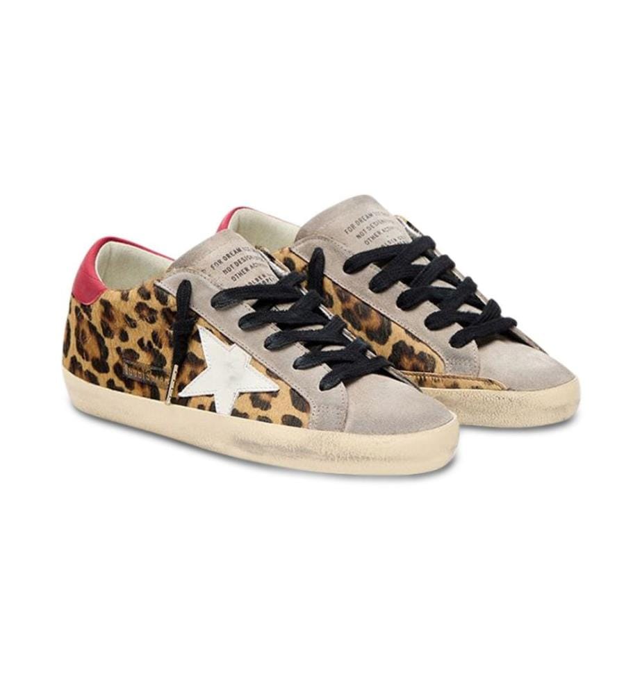 Baskets Super Star Leopard - Léopard, Blanc et Rouge