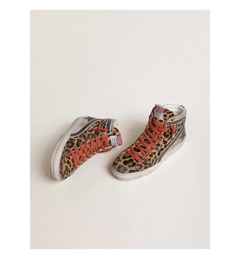 Slippers - Leopard and Anthracite