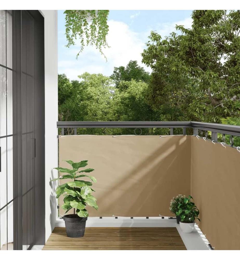 Balkon-Sichtschutz Beige 90x300 cm Oxford-Gewebe