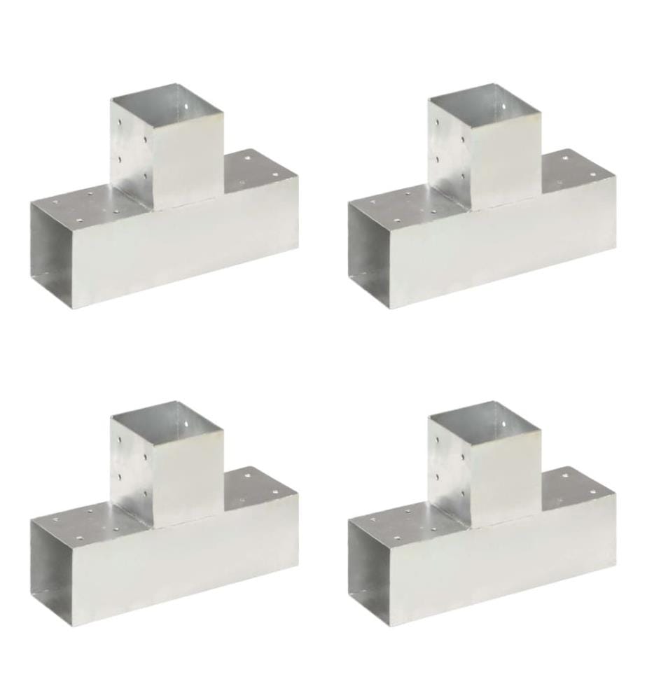 Pfostenverbinder 4 Stk. T-Form Verzinktes Metall 91 x 91 mm