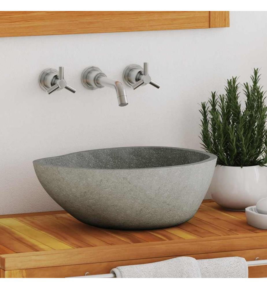 Waschbecken Flussstein Oval (37-46)x(29-36) cm