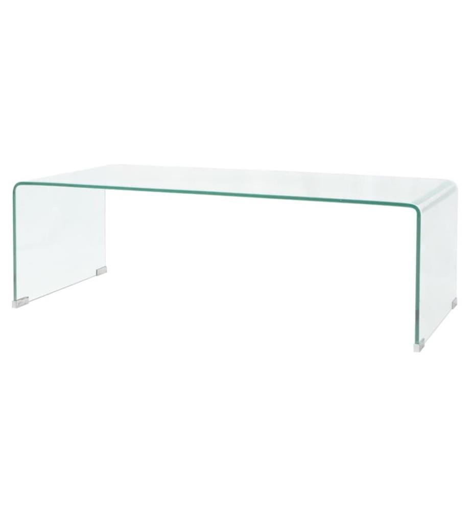 Table basse 98x45x30 cm Verre trempé Transparent