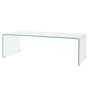 Table basse 98x45x30 cm Verre trempé Transparent