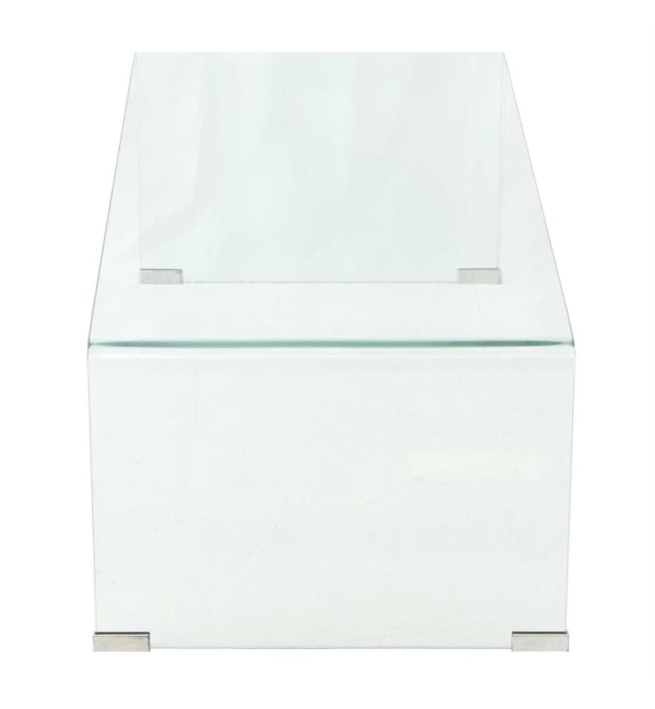 Table basse 98x45x30 cm Verre trempé Transparent