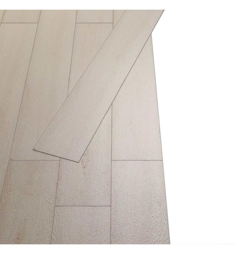 PVC-Fliesen Selbstklebend 5,02 m² 2 mm Eichen-Optik Weiss