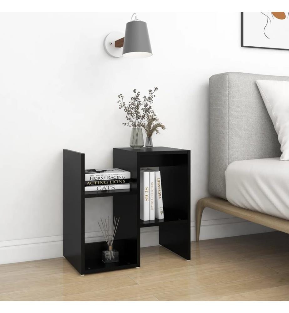 Table de chevet noir 50x30x51,5 cm bois d'ingénierie