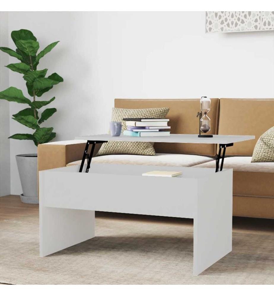 Couchtisch Weiss 80x50,5x41,5 cm Holzwerkstoff