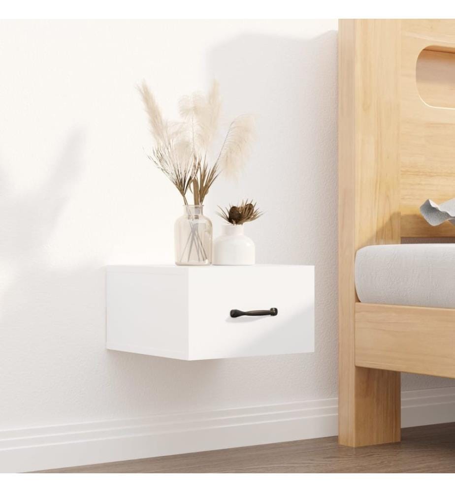 Table de chevet murale Blanc 35x35x20 cm