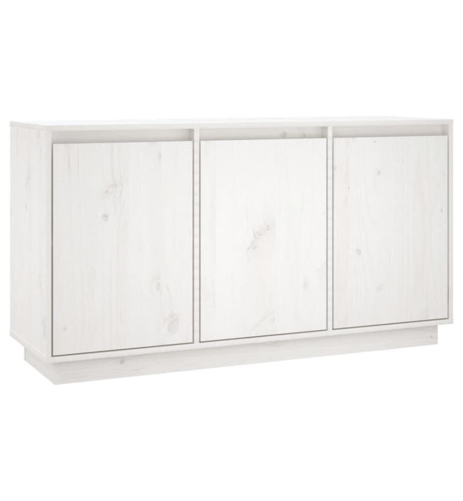 Buffet Blanc 111x34x60 cm Bois massif de pin