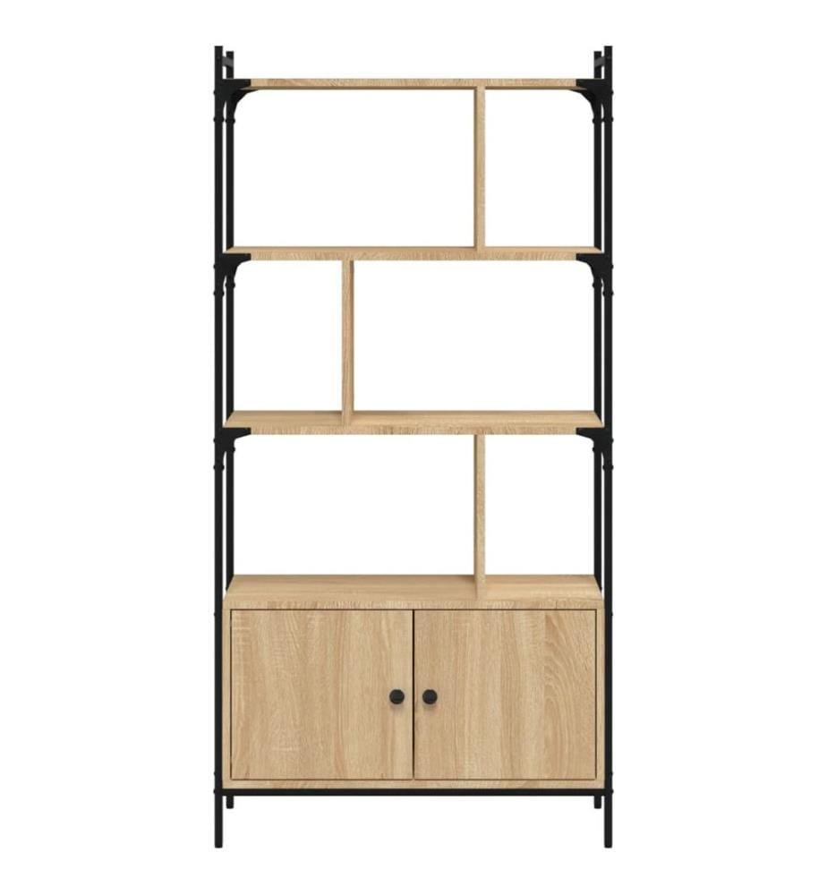 Bücherregal mit Türen Sonoma-Eiche 76,5 x 30 x 154,5 cm Holzwerkstoff