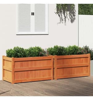 Pflanzkübel 2 Stk. Wachsbraun Massivholz Kiefer
