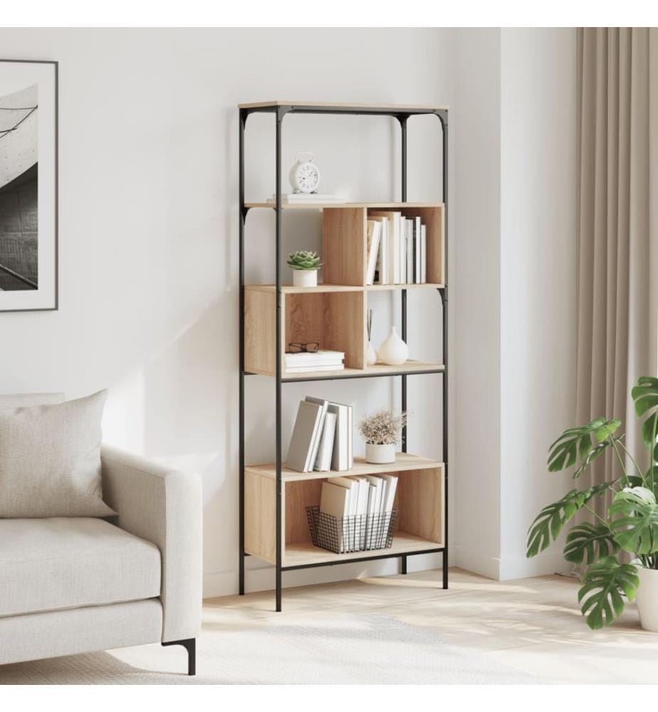 Bücherregal 5 Böden Sonoma-Eiche 76x33x188,5 cm Holzwerkstoff
