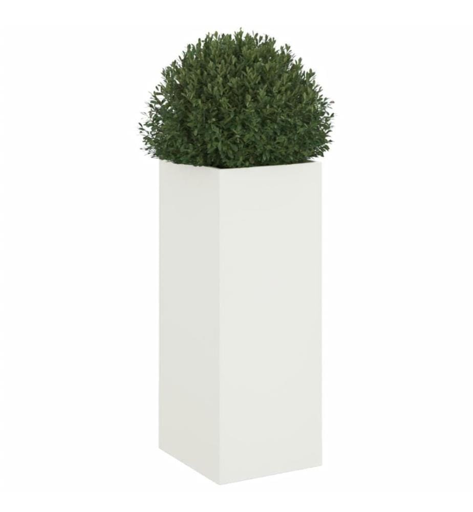 Pflanzkübel Weiss 32x29x75 cm Stahl