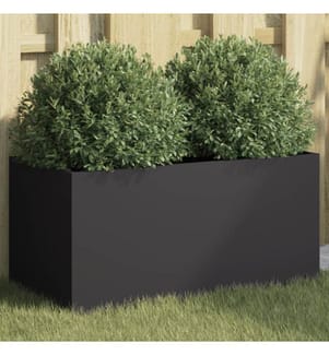 Pflanzkübel Schwarz 62x30x29 cm Stahl