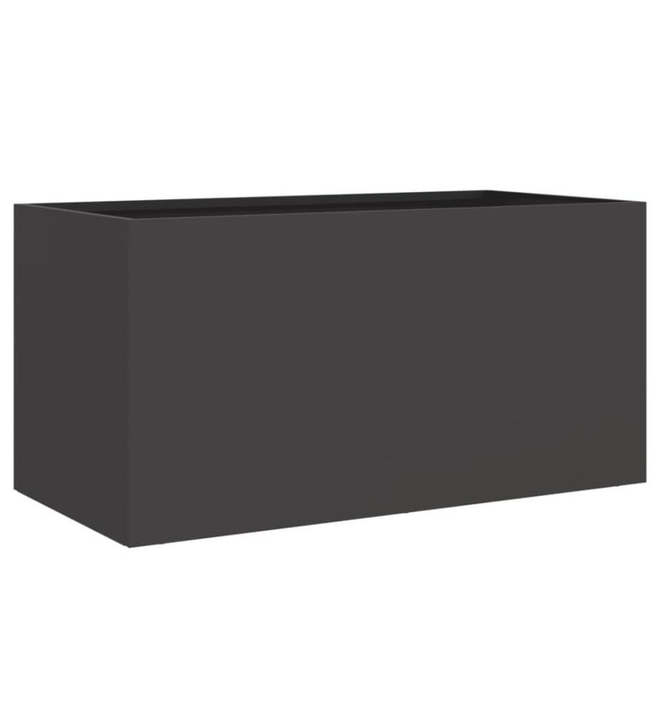Pflanzkübel Schwarz 62x30x29 cm Stahl