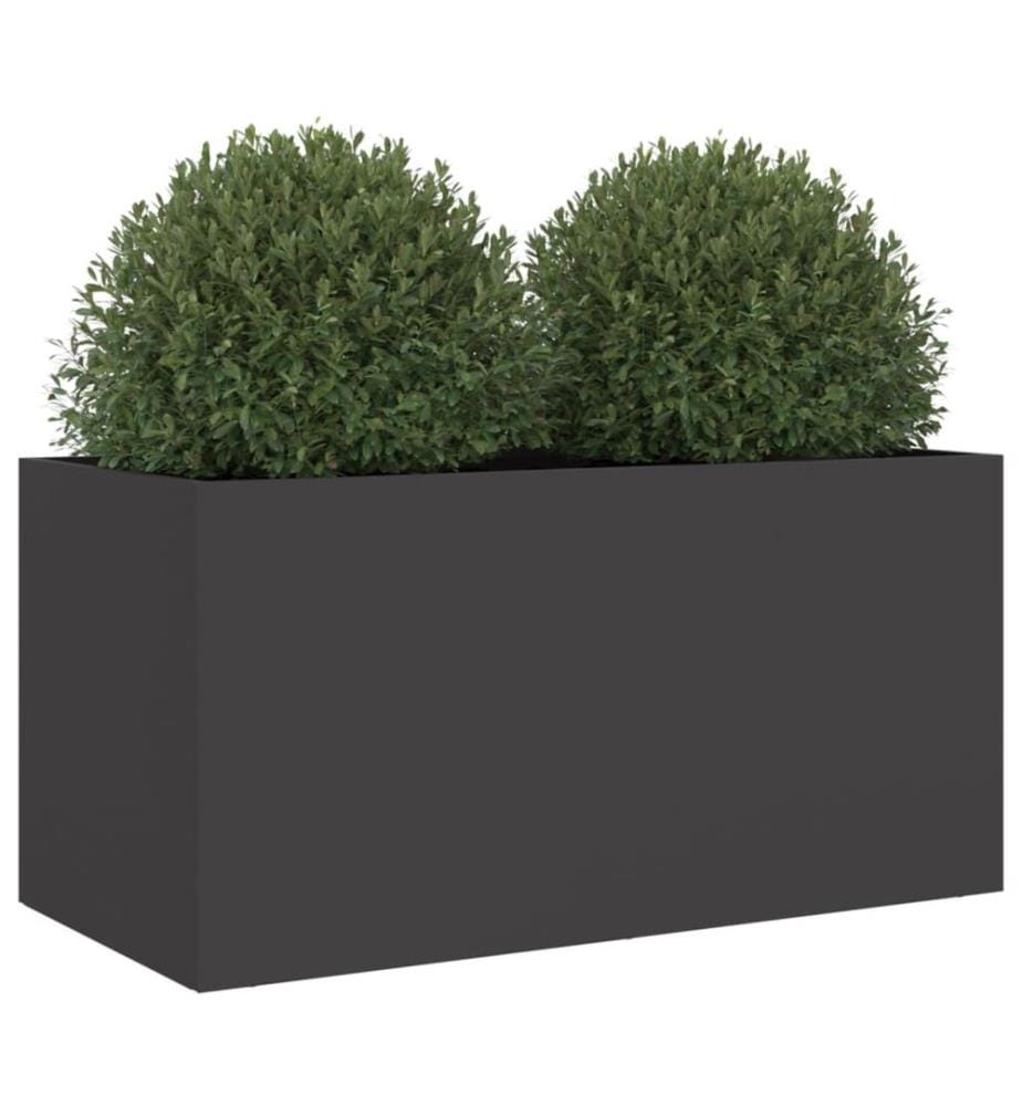 Pflanzkübel Schwarz 62x30x29 cm Stahl