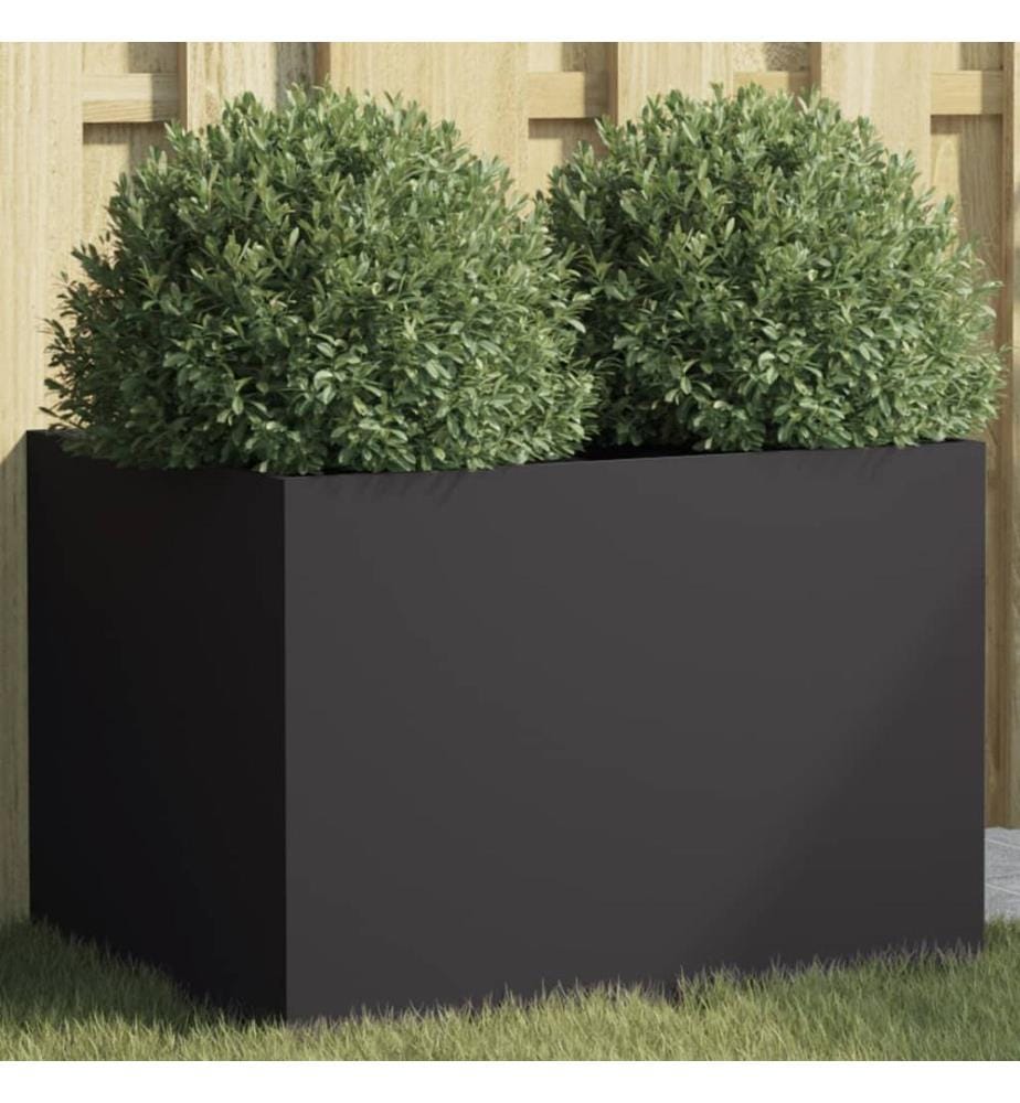 Pflanzkübel Schwarz 62x47x46 cm Stahl