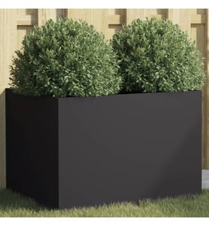 Pflanzkübel Schwarz 62x47x46 cm Stahl