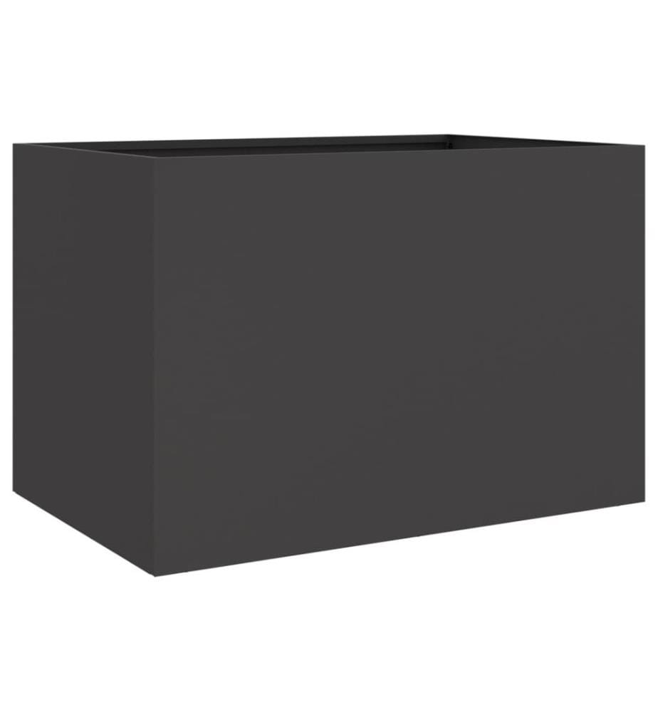 Pflanzkübel Schwarz 62x47x46 cm Stahl