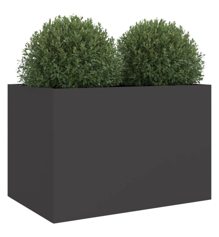 Pflanzkübel Schwarz 62x47x46 cm Stahl
