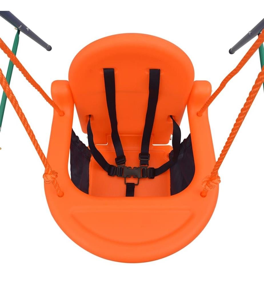 Kleinkinder-Schaukelset mit Sicherheitsgeschirr Orange