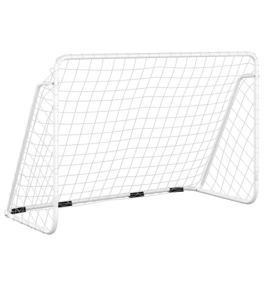 But de football avec filet Blanc 180x90x120 cm Acier