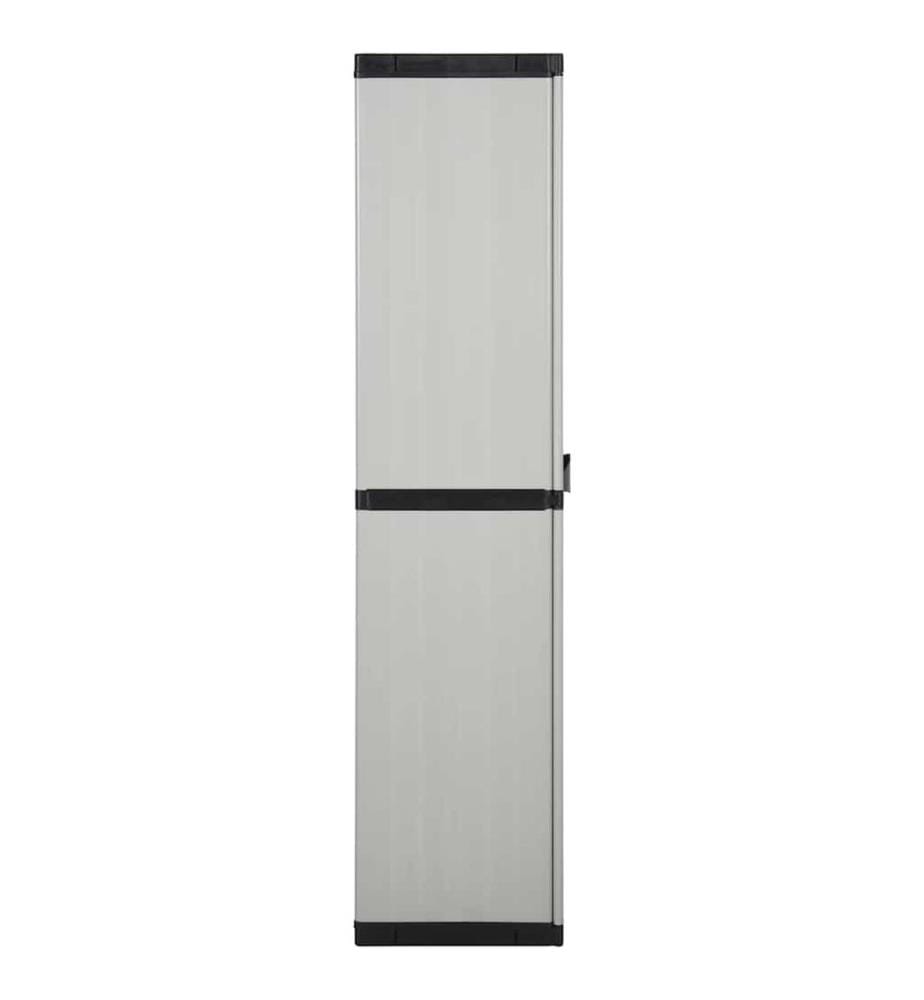 Garten-Lagerschrank mit 3 Böden Grau & Schwarz 68x40x168 cm