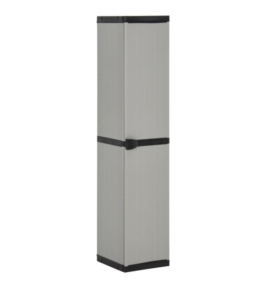 Garten-Lagerschrank mit 3 Böden Grau & Schwarz 34x40x168 cm