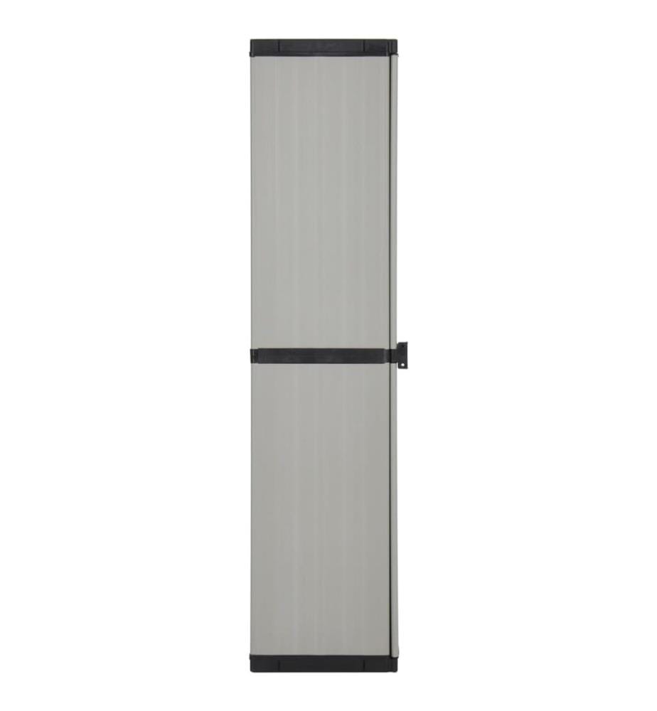 Garten-Lagerschrank mit 3 Böden Grau & Schwarz 34x40x168 cm