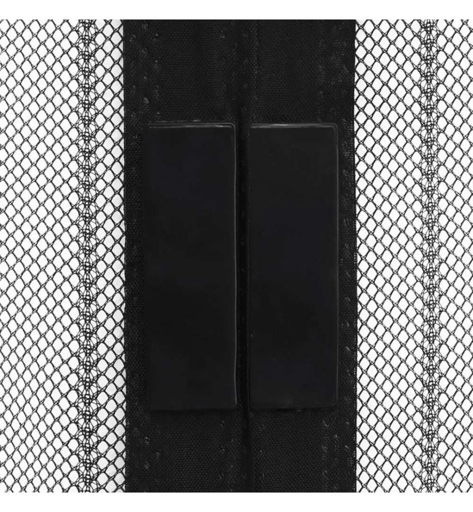 Rideau de porte contre insectes 210x100cm 2 pcs magnétique noir