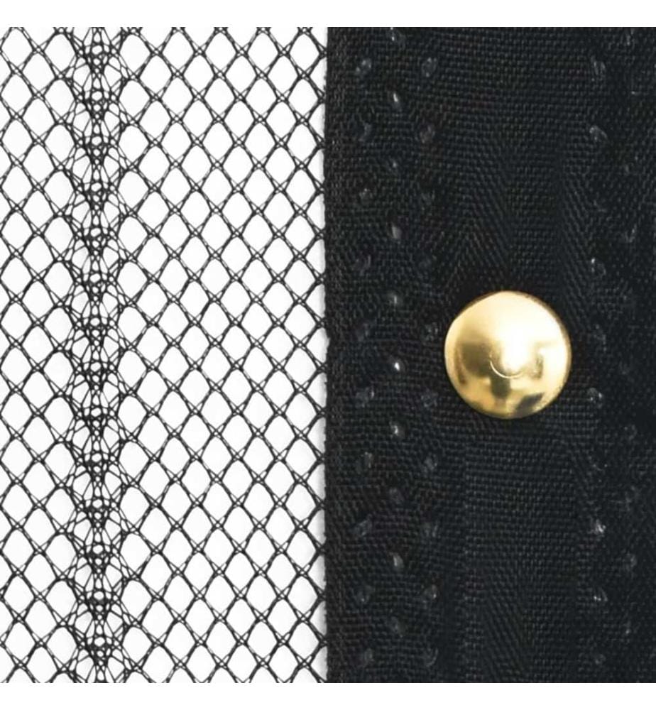 Rideau de porte contre insectes 210x100cm 2 pcs magnétique noir